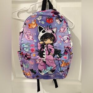 Purple Amine Backpack with cats